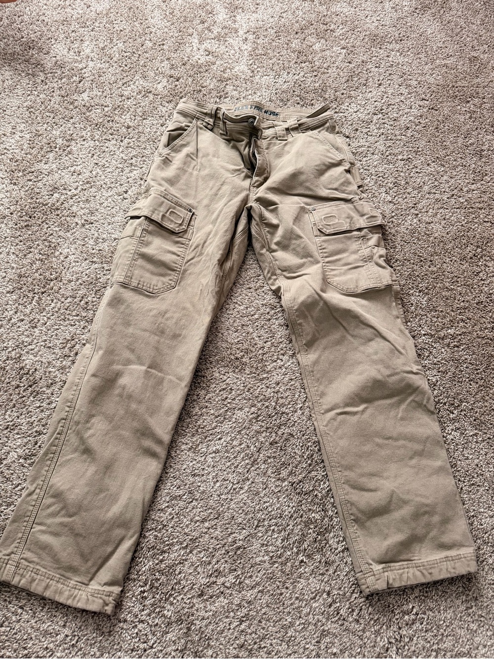 Men's Khaki Lined Cargo Pants - Durable Utility Style